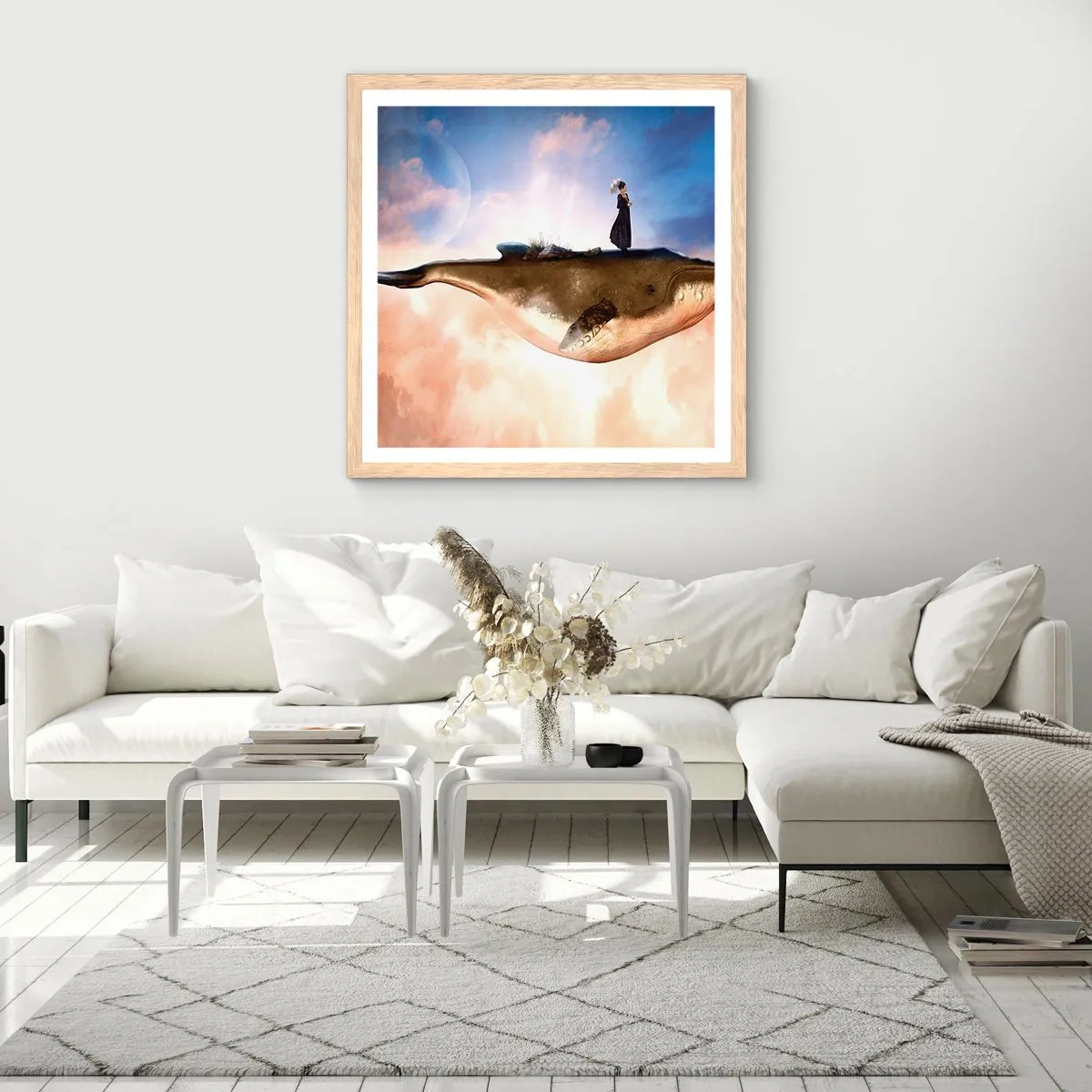 Affiche dans un chêne clair - Poster - Voyage irréel - 60x60 cm