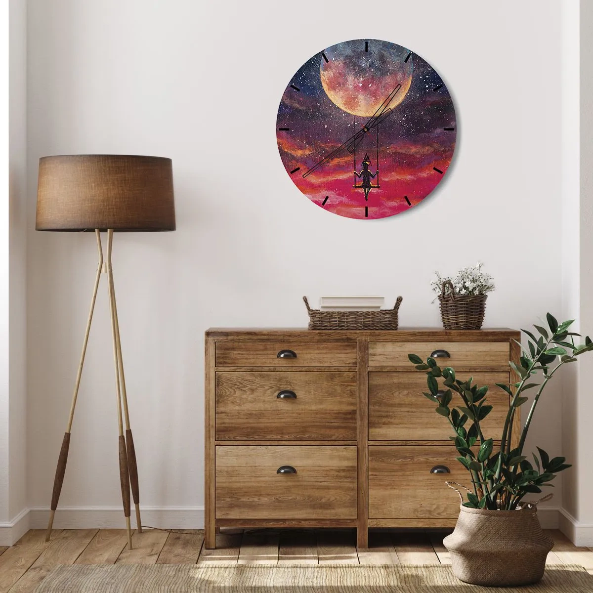 Horloge murale - Pendule murale - Se balancer dans les nuages - 30x30 cm