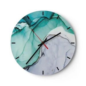 Horloge murale - Pendule murale - Étude de turquoise - 40x40 cm