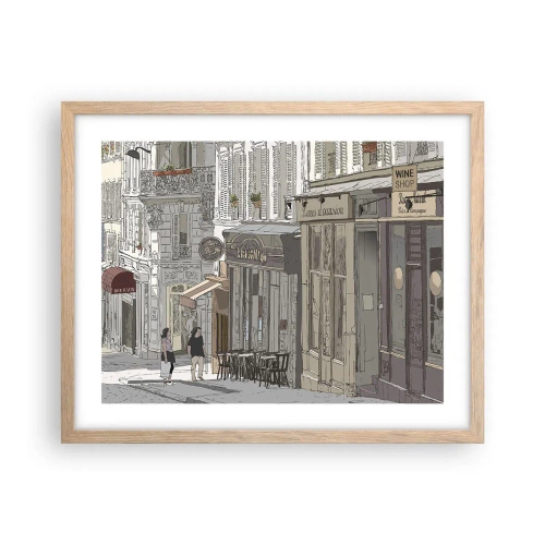 Affiche dans un chêne clair - Poster - Joie de la ville - 50x40 cm