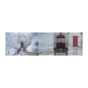 Échantillon de Papier Peint Premium Sand - Le rugissement des eaux, le bruit soufflera - Phare, Paysage, Océan - 100x30 cm