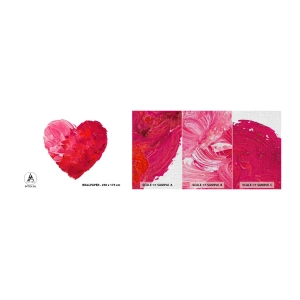 Échantillon de Papier Peint Premium Canvas - All you need is love - Abstraction, Coeur rouge, Symbole d'amour - 100x30 cm