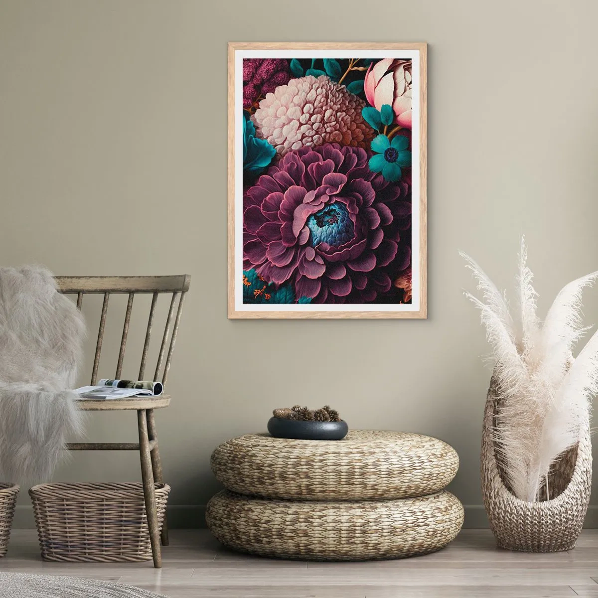 Affiche dans un chêne clair - Poster - La nature en abondance - 50x70 cm