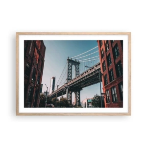 Affiche dans un chêne clair - Poster - Sur les vagues de la ville - 70x50 cm