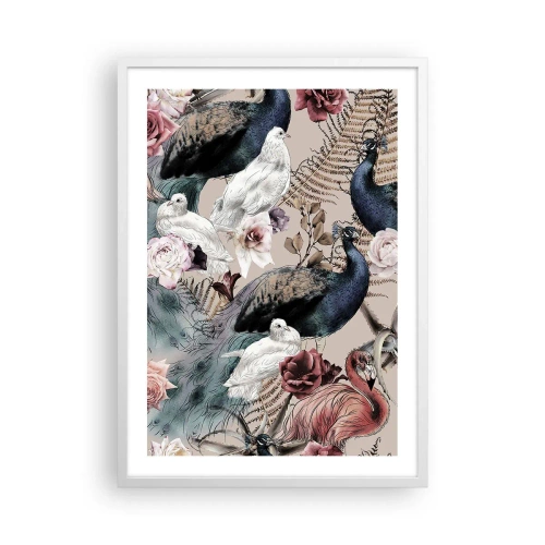 Affiche dans un cadre blanc - Poster - Dans un jardin de palace - 50x70 cm