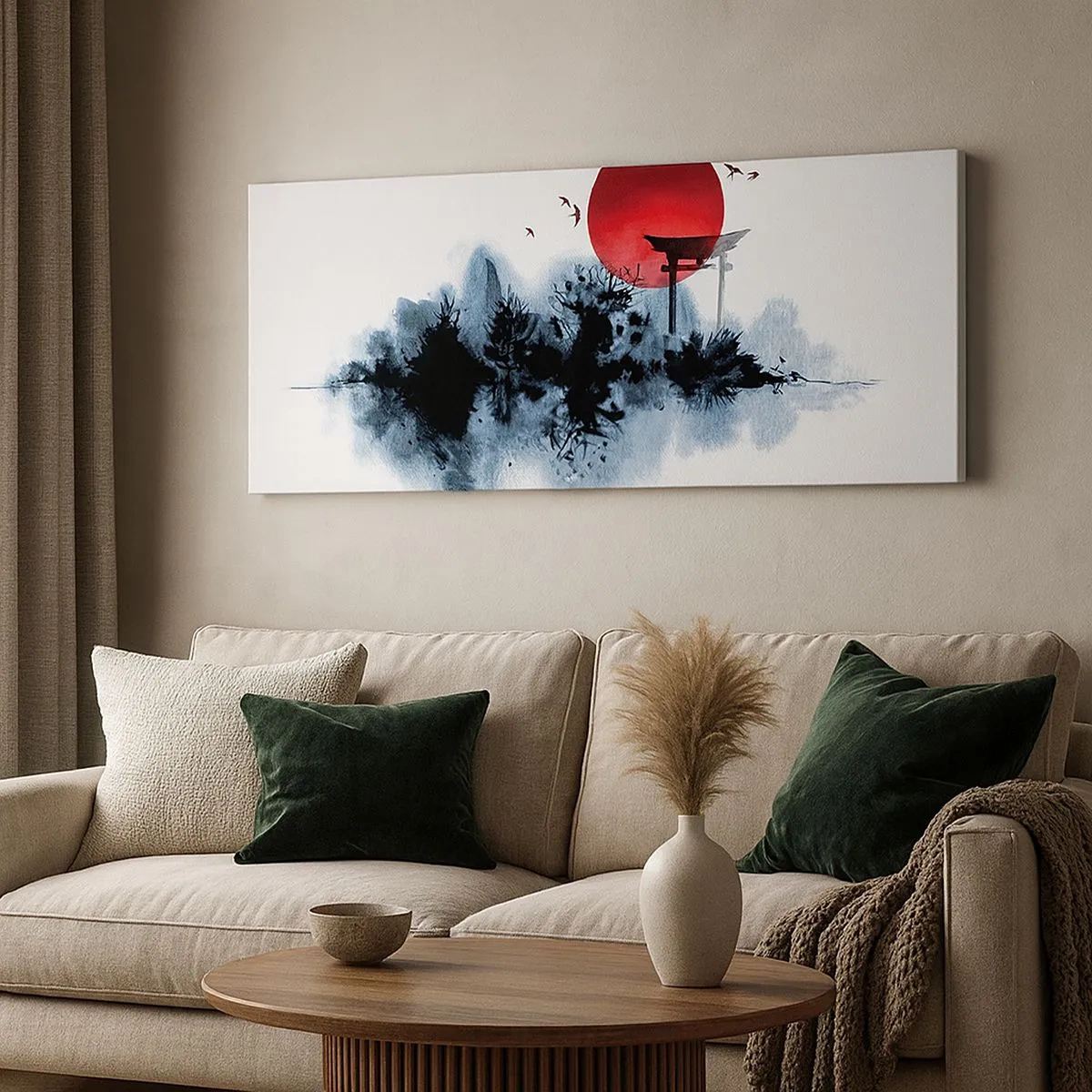 Impression sur toile - Image sur toile - Vue japonnaise - 100x40 cm