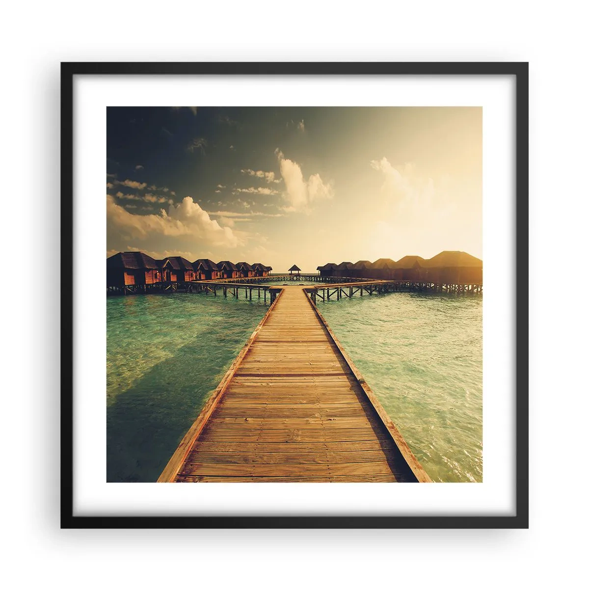 Affiche dans un cadre noir - Poster - Invitation chaleureuse - 50x50 cm