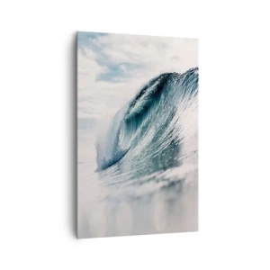 Impression sur toile - Image sur toile - Une vague de mer capturée dans un moment dynamique contre le ciel - 80x120cm - Pic d'eau - Décoration murale moderne pour le salon et la chambre ARTTOR