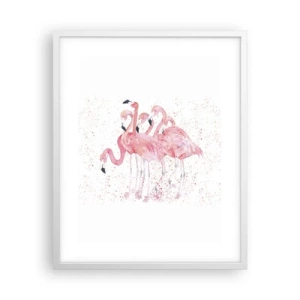 Affiche dans un cadre blanc - Poster - Ensemble rose - 40x50 cm