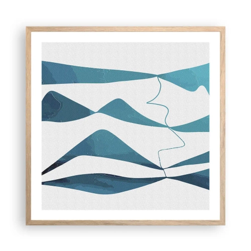 Affiche dans un chêne clair - Poster - Abstraction : composé turquoise - 60x60 cm