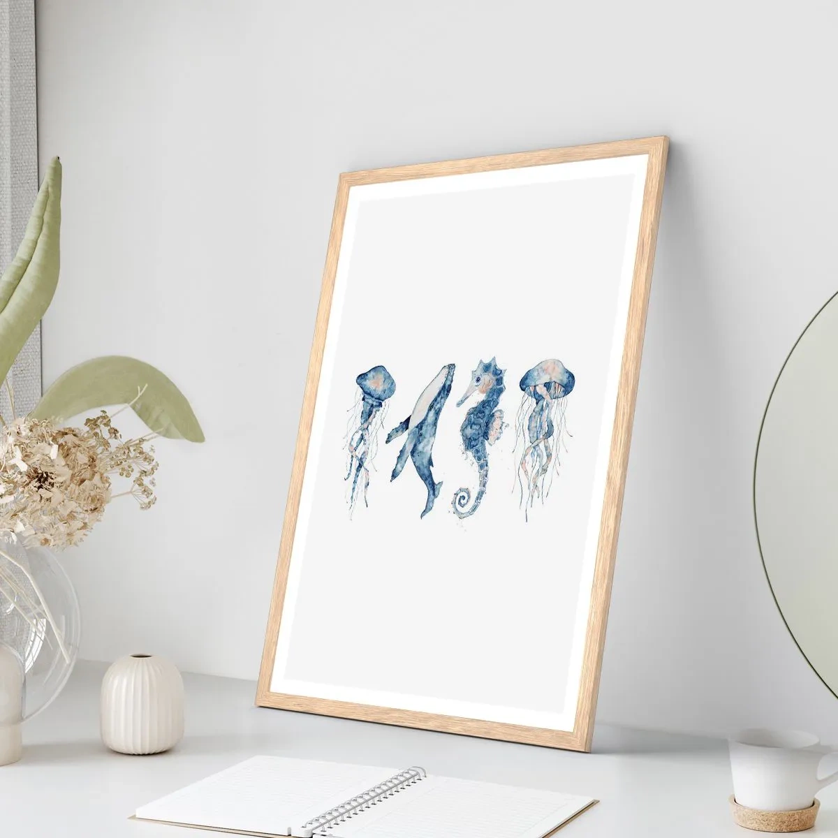 Affiche dans un chêne clair - Poster - Merveilles de la mer - 50x70 cm