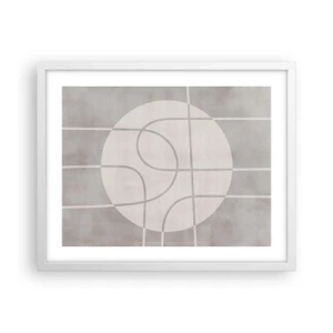 Affiche dans un cadre blanc - Poster - Circulaire et tout droit - 50x40 cm