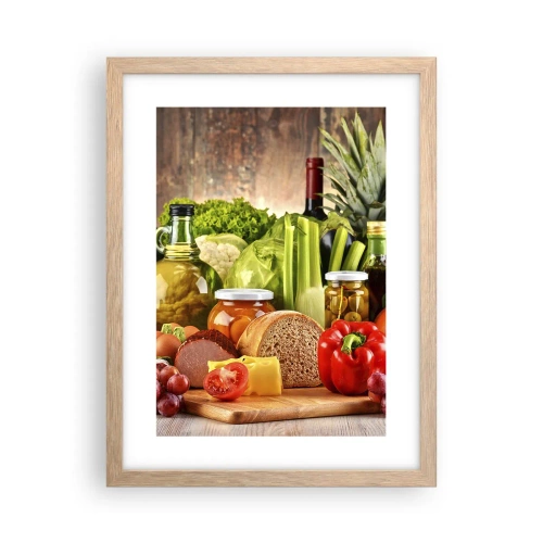 Affiche dans un chêne clair - Poster - Fumé, cuit au four et mariné - 30x40 cm