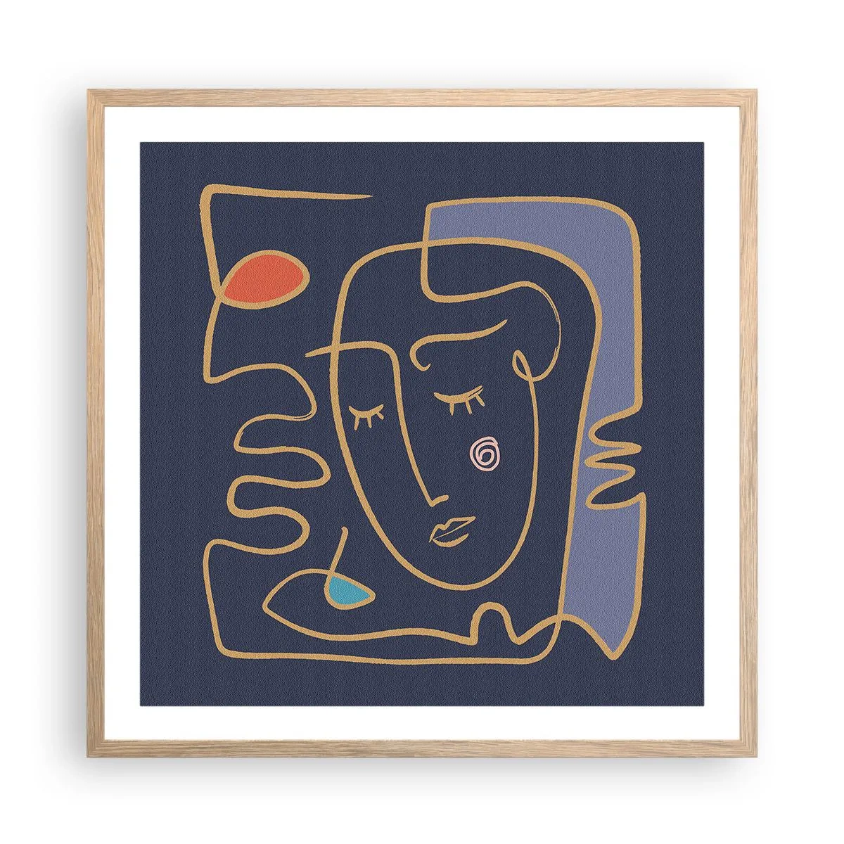 Affiche dans un chêne clair - Poster - En réflexion - 60x60 cm