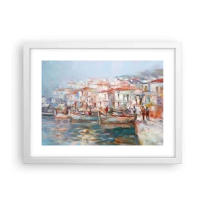 Affiche dans un cadre blanc - Poster - Vacances pastelles - 40x30 cm