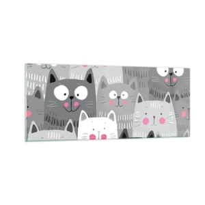 Impression sur verre - Image sur verre - Le monde des chats - 100x40 cm