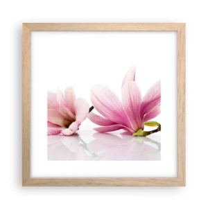 Affiche dans un chêne clair - Poster - Délicat comme une brise de printemps - 30x30 cm