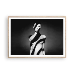 Affiche dans un chêne clair - Poster - Dans la brillance et l'ombre - 100x70 cm