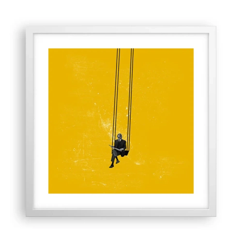 Affiche dans un cadre blanc - Poster - Un jour comme tous les jours - 40x40 cm