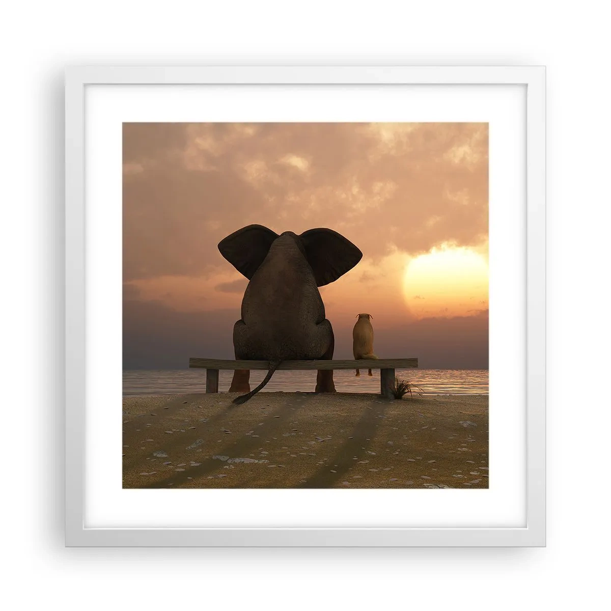 Affiche dans un cadre blanc - Poster - C'est bon de garder le silence ensemble - 40x40 cm