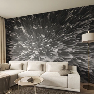 Papier Peint Photo Premium Canvas - Structure abstraite en nuances de gris - 100x70cm - Ça ne peut pas être plus dur que ça - Décoration murale moderne pour le salon et la chambre ARTTOR