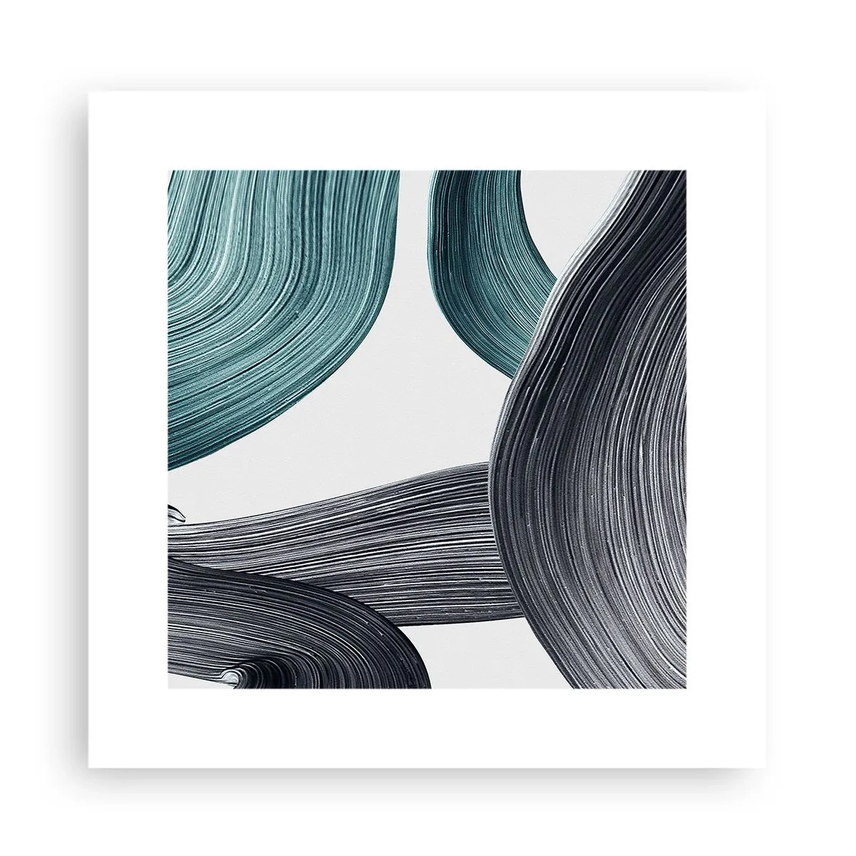 Affiche - Poster - Sentiers émeraude et noirs - 30x30 cm