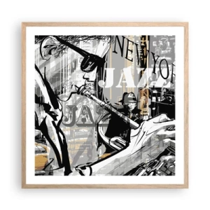 Affiche dans un chêne clair - Poster - Au rythme de New York - 60x60 cm