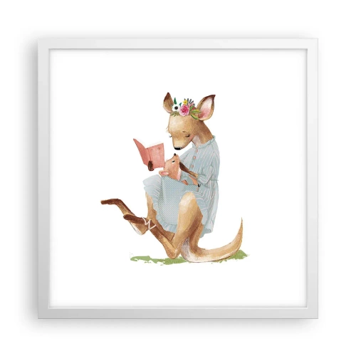 Affiche dans un cadre blanc - Poster - Lis-moi maman - 40x40 cm