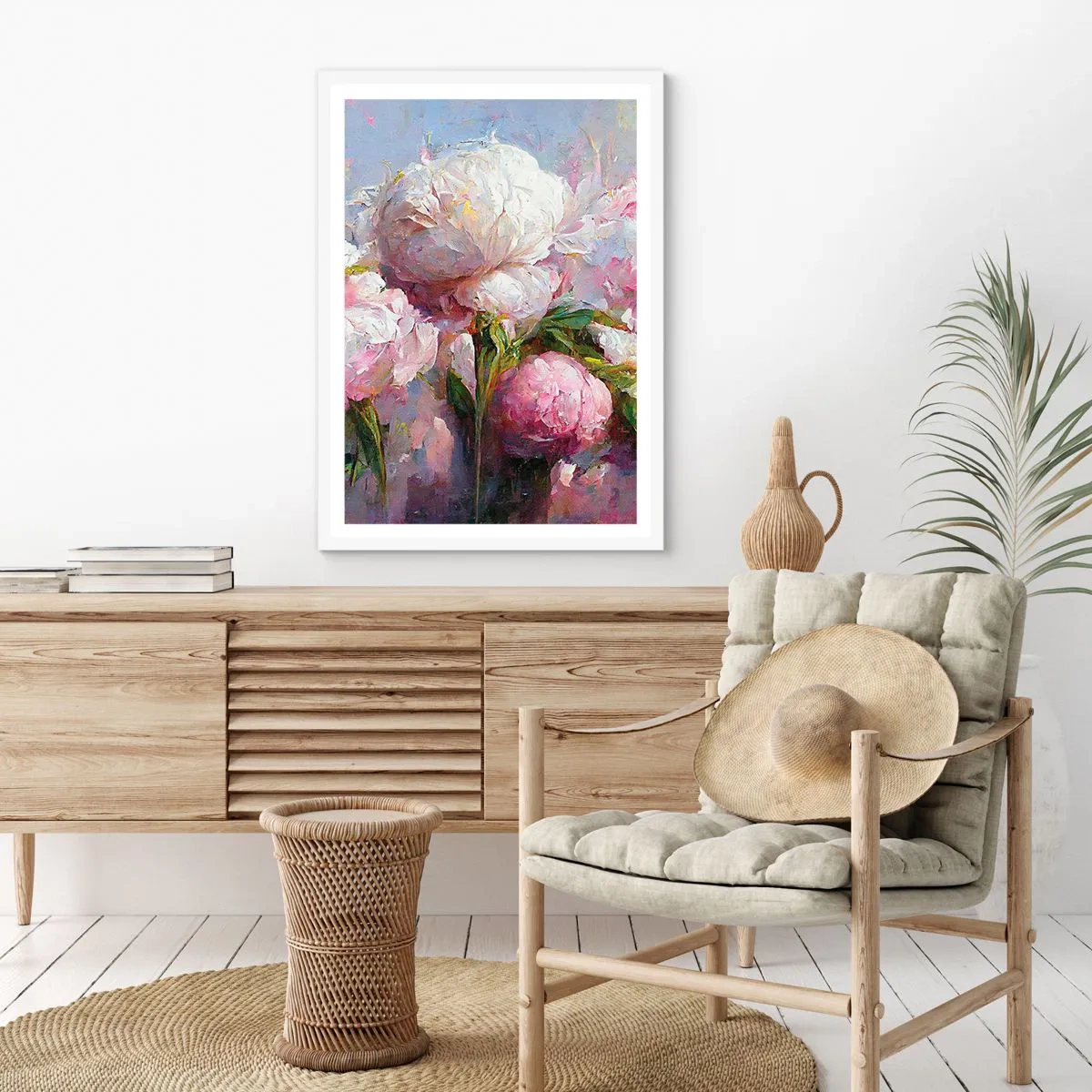Affiche dans un cadre blanc - Poster - Un bouquet plein de vie - 50x70 cm