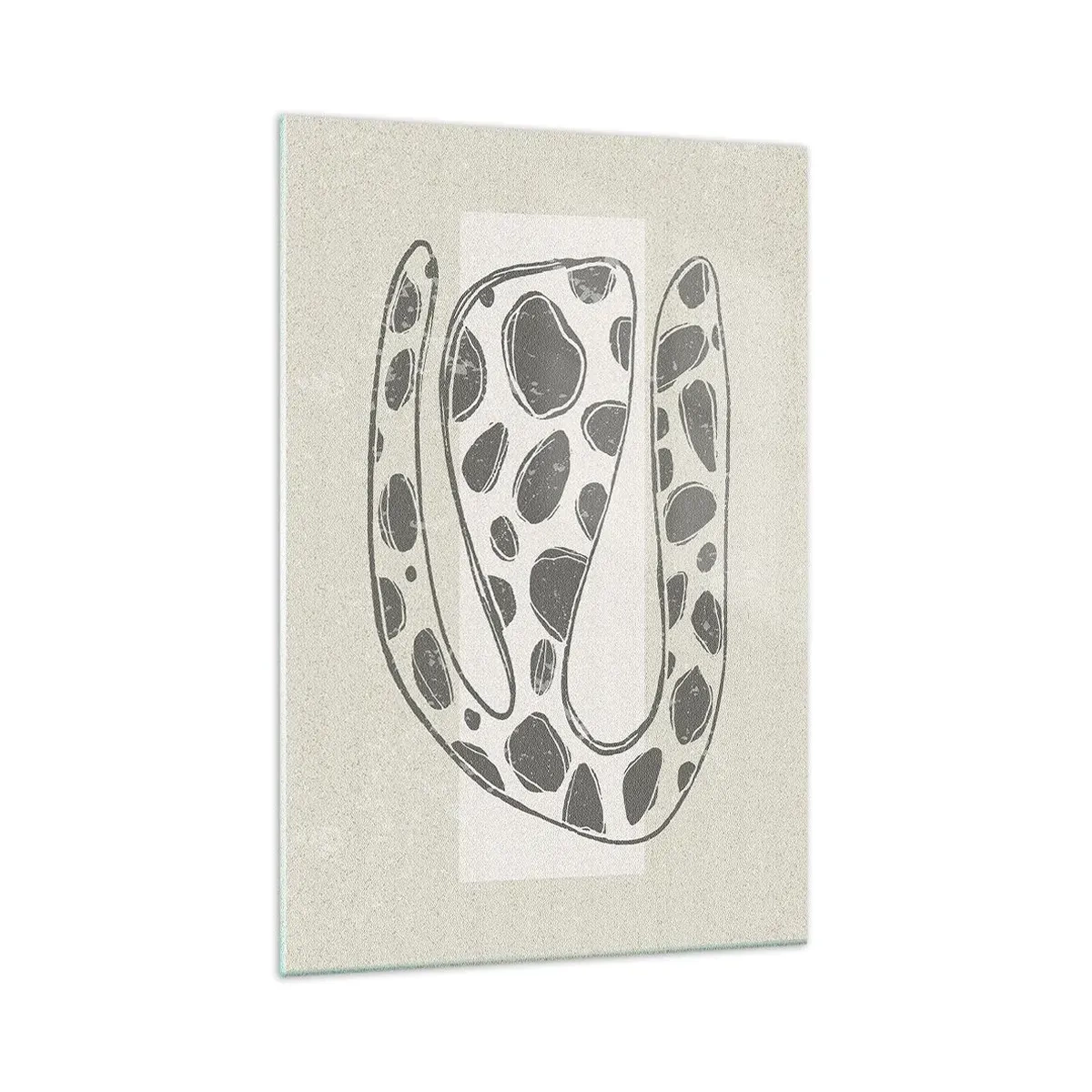 Impression sur verre - Image sur verre - Motif organique abstrait dans des tons de gris - 70x100cm - Une étrange créature - Décoration murale moderne pour le salon et la chambre ARTTOR