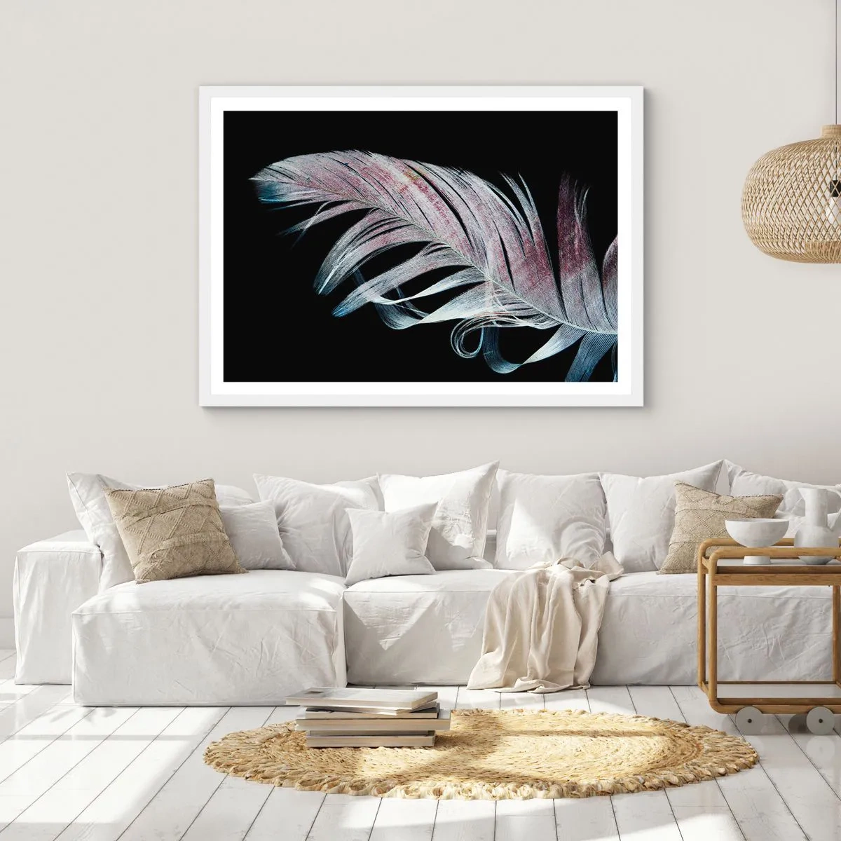 Affiche dans un cadre blanc - Poster - Pensez au toucher - 100x70 cm