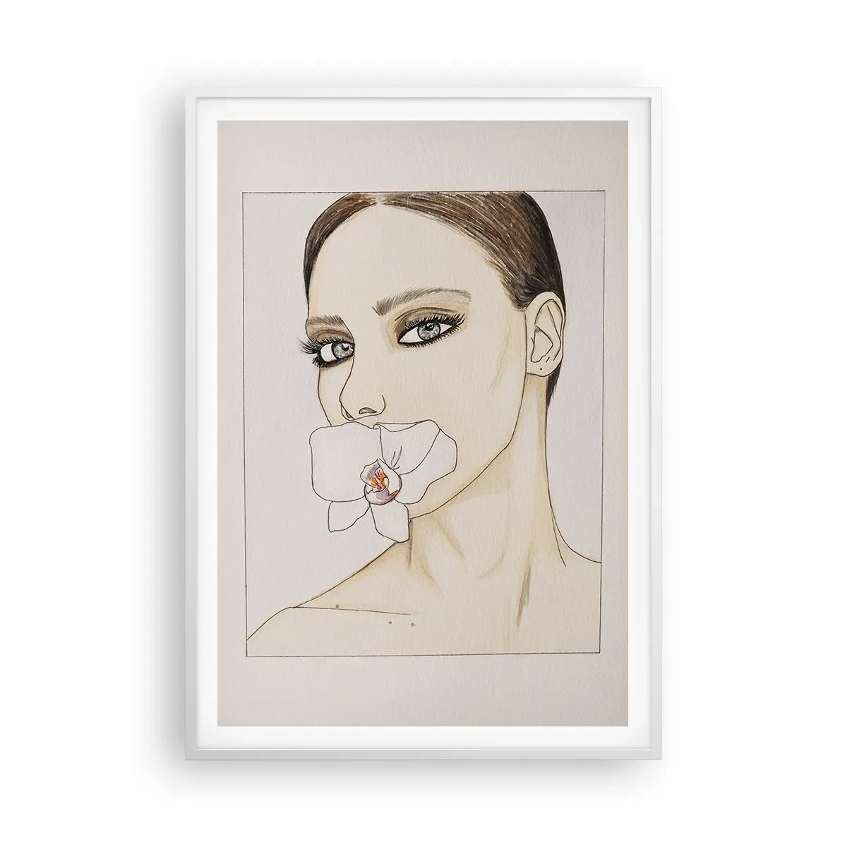 Affiche dans un cadre blanc - Poster - Symbole de l'élégance et de la beauté - 70x100 cm