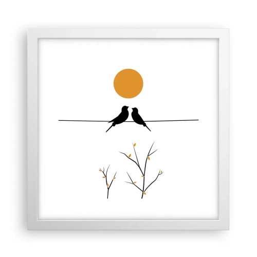 Affiche dans un cadre blanc - Poster - Soirée pour rossignols - 30x30 cm