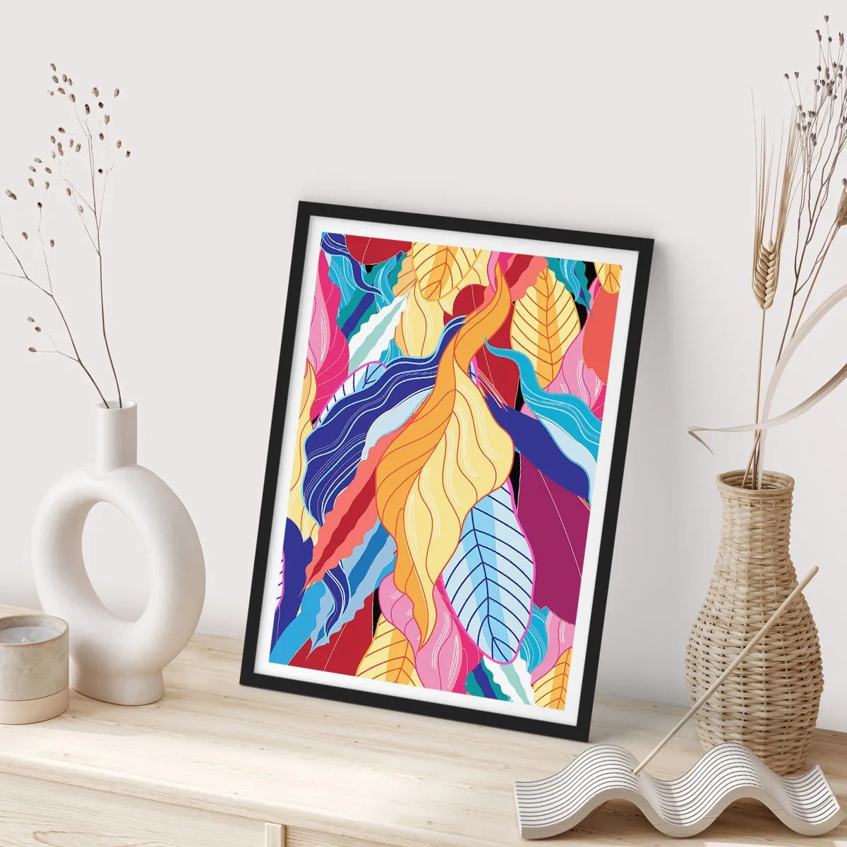 Affiche dans un cadre noir - Poster - Un désordre coloré - 70x100 cm