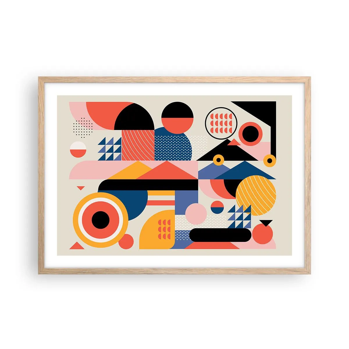 Affiche dans un chêne clair - Poster - Composition : jouer - 70x50 cm