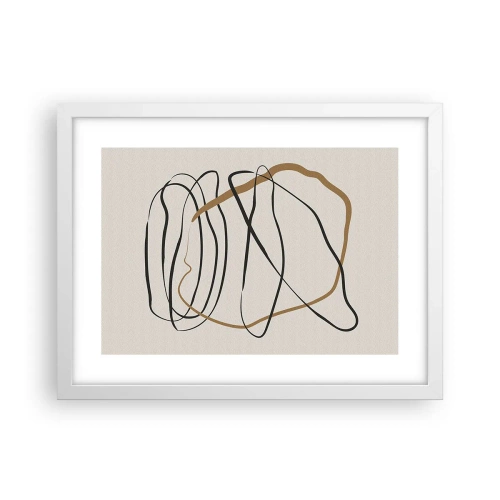 Affiche dans un cadre blanc - Poster - Composition – danse en boucle - 40x30 cm