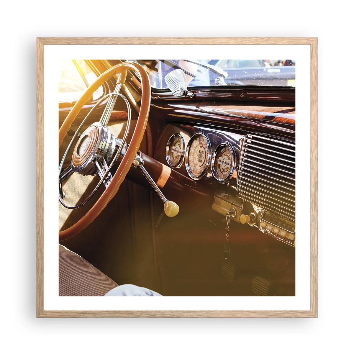 Affiche dans un chêne clair - Poster - Souffle de luxe venu du passé - 60x60 cm