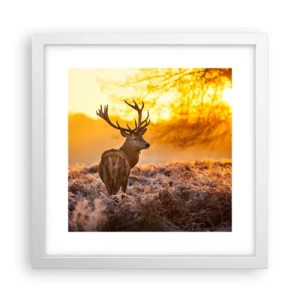 Affiche dans un cadre blanc - Poster - Roi de la forêt automnal - 30x30 cm