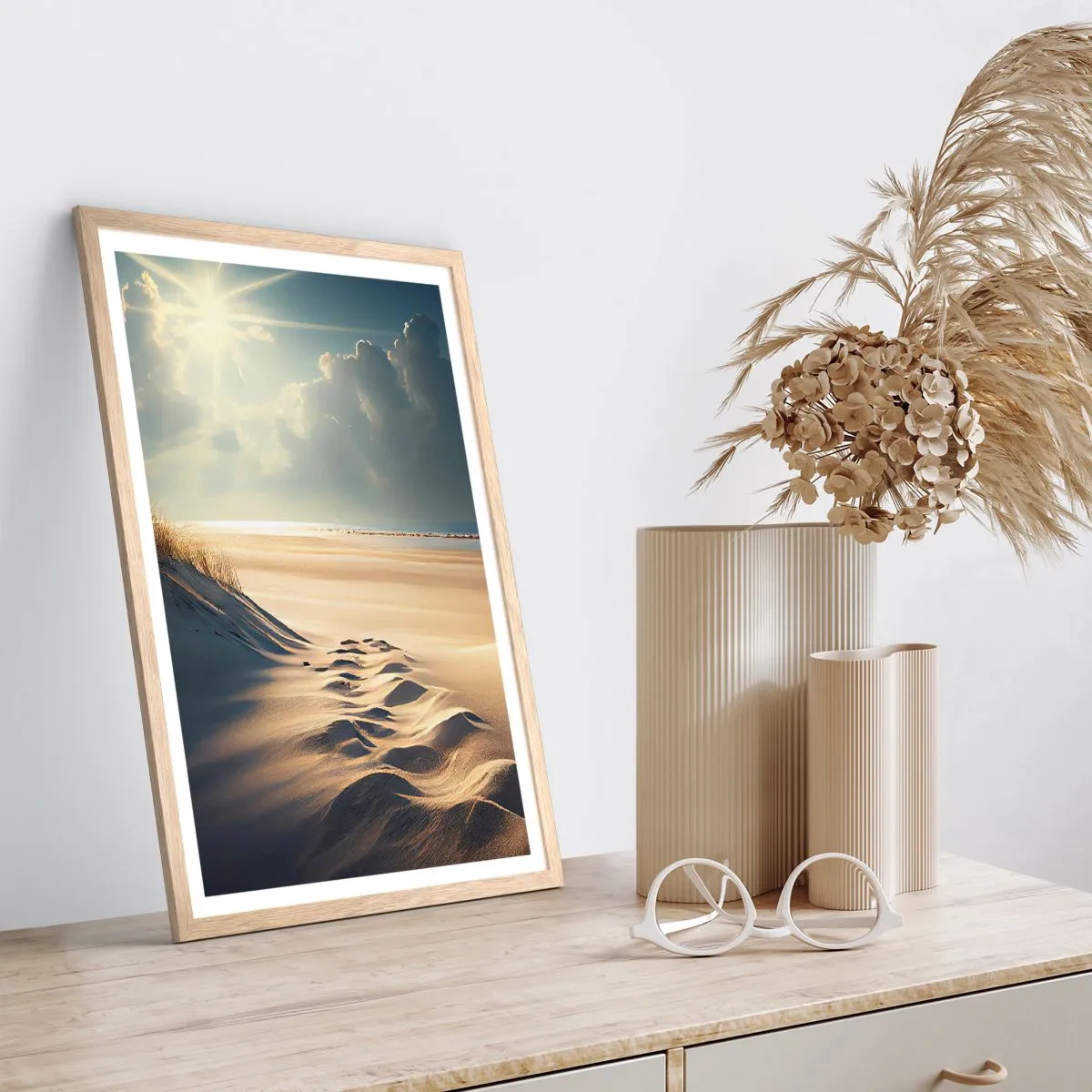 Affiche dans un chêne clair - Poster - Un paysage apaisant - 70x100 cm