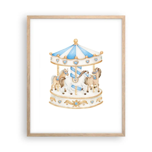 Affiche dans un chêne clair - Poster - Douce enfance - 40x50 cm