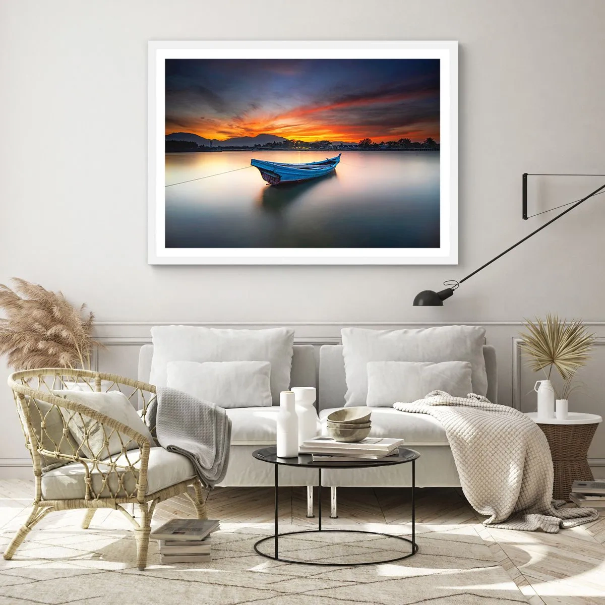 Affiche dans un cadre blanc - Poster - Une bonne nuit arrive - 50x40 cm