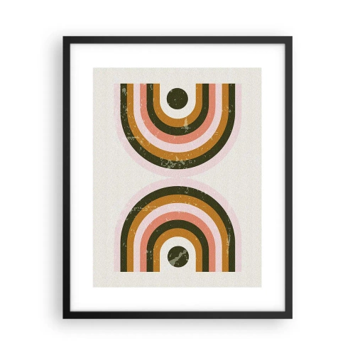 Affiche dans un cadre noir - Poster - Abstraction jumelle - 40x50 cm