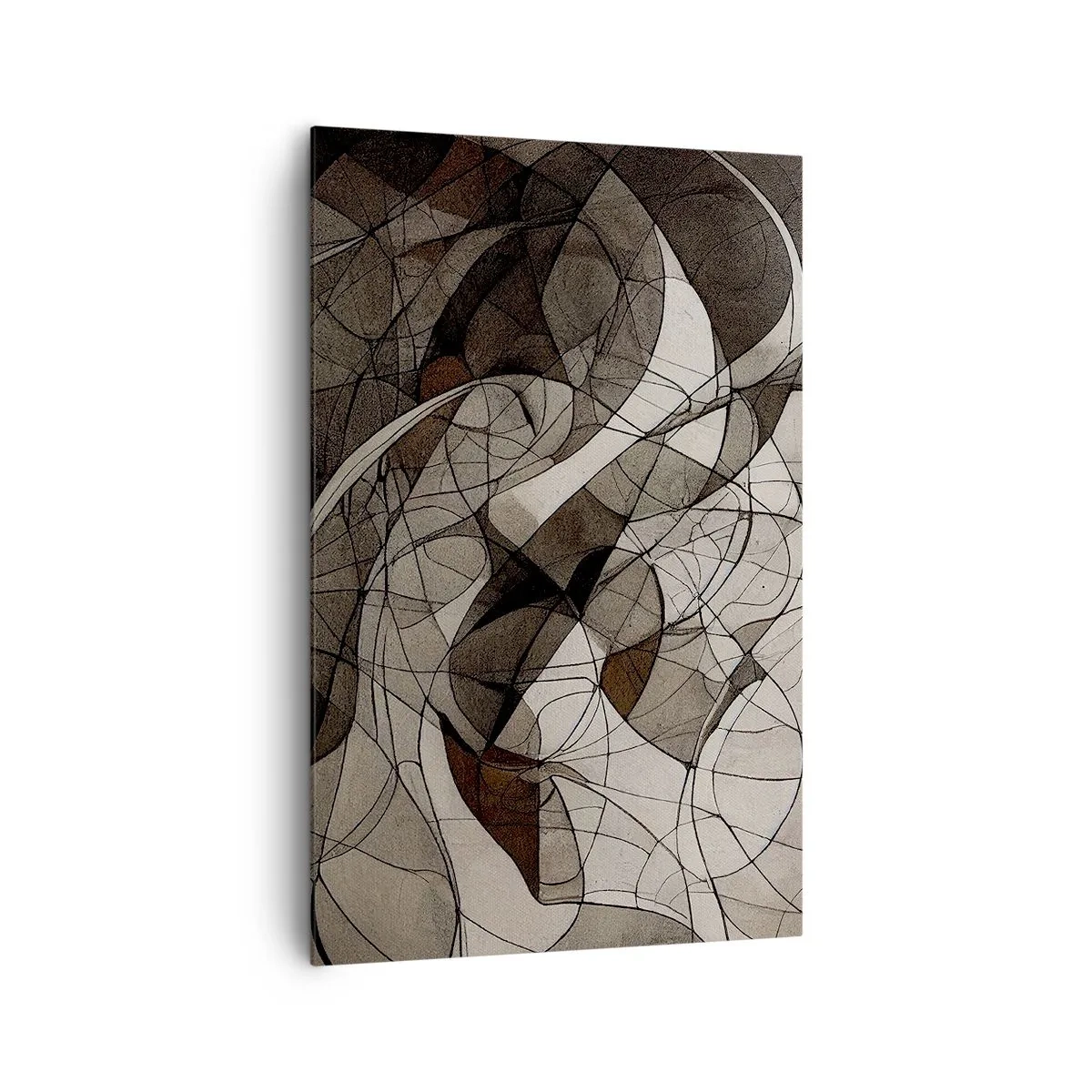 Impression sur toile - Image sur toile - Motif abstrait dans des tons marron et terreux - 80x120cm - Circulation des couleurs de la terre - Décoration murale moderne pour le salon et la chambre ARTTOR