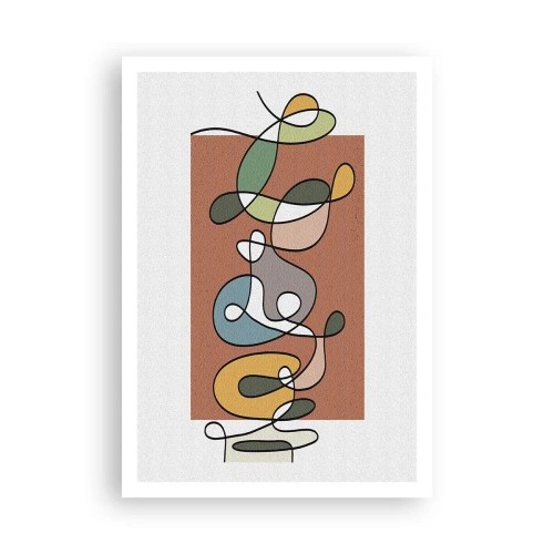 Affiche - Poster - Abstraction : danse colorée - 70x100 cm