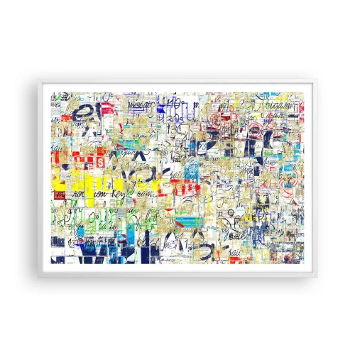 Affiche dans un cadre blanc - Poster - Ca fait juste plaisir aux yeux - 100x70 cm