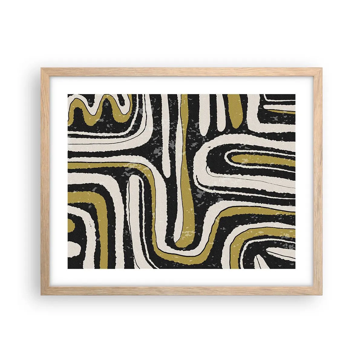 Affiche dans un chêne clair - Poster - Composition : routes et ruelles - 50x40 cm