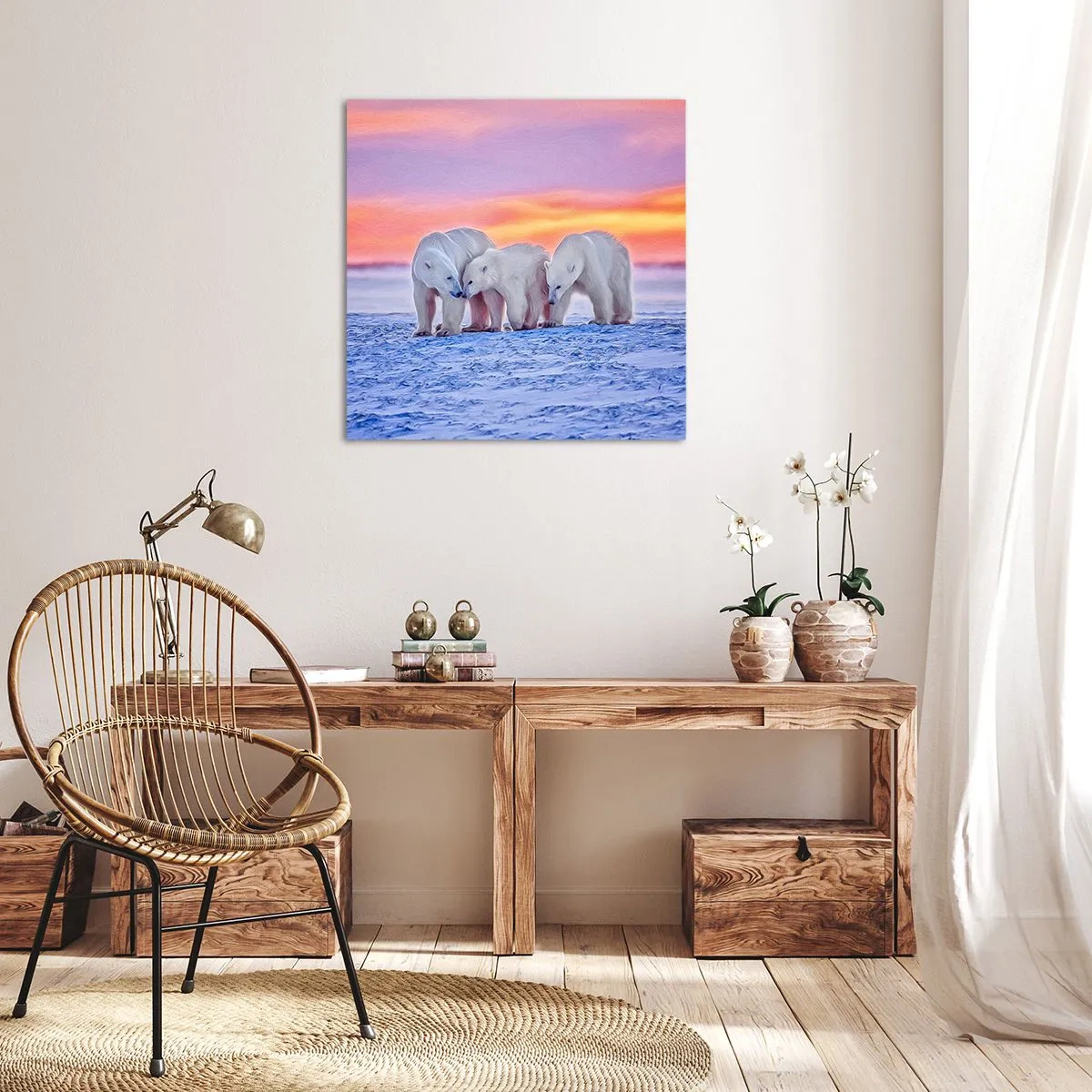 Impression sur toile - Image sur toile - La chaleur familiale suffit - 30x30 cm