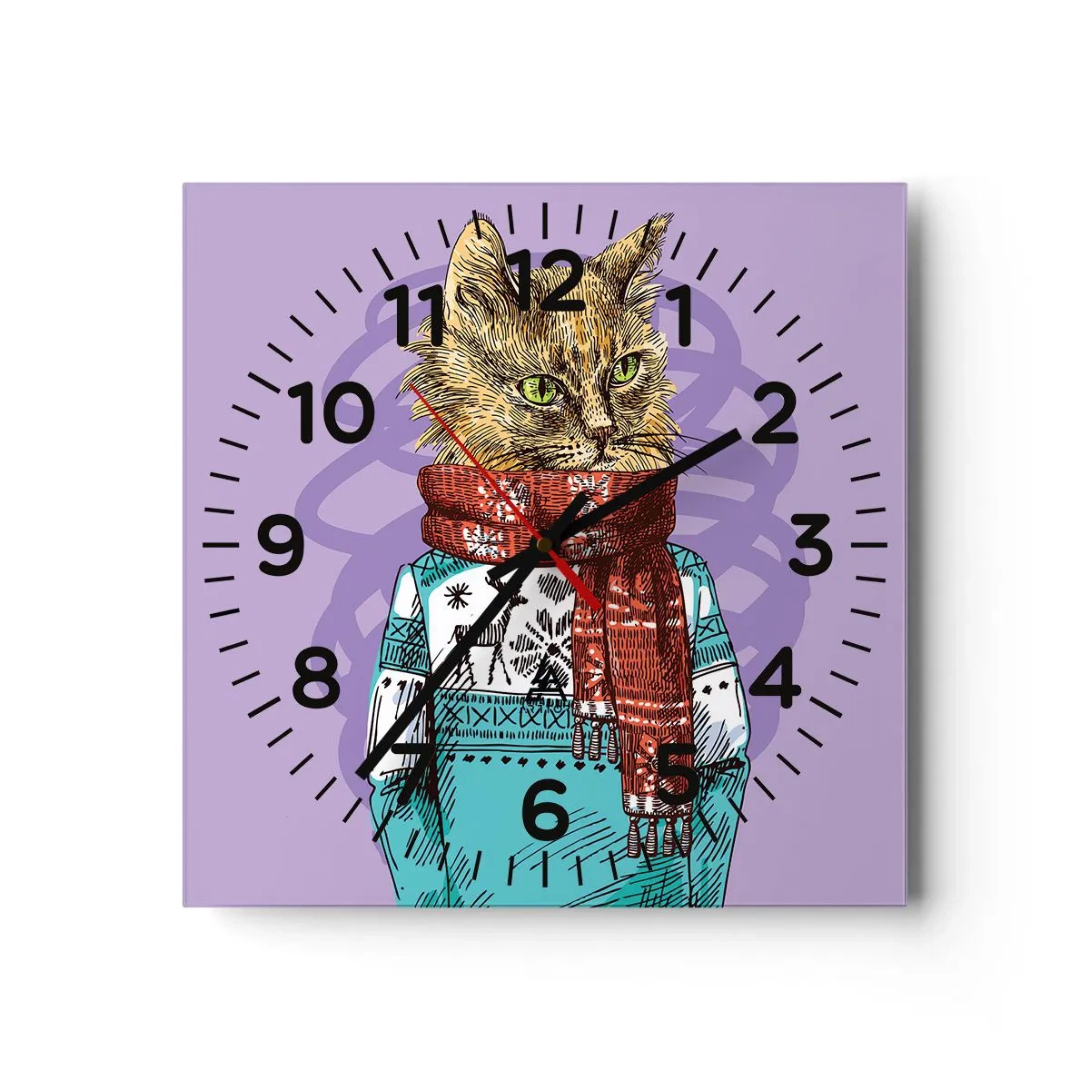 Horloge murale - Pendule murale - Le chat, pas uniquement dans les chaussures - 40x40 cm
