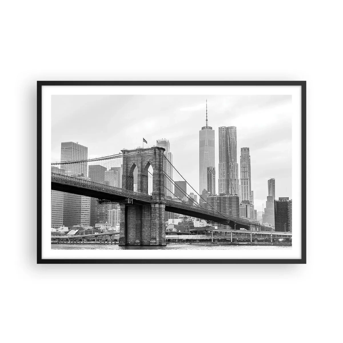 Affiche dans un cadre noir - Poster - Climat New-Yorkais - 91x61 cm