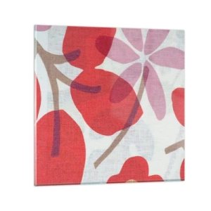 Impression sur verre - Image sur verre - Composition florale dans les roses - 60x60 cm